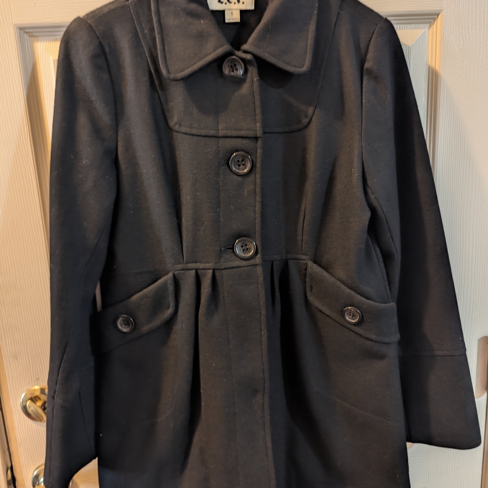 LEI Women's Dark Pea Coat